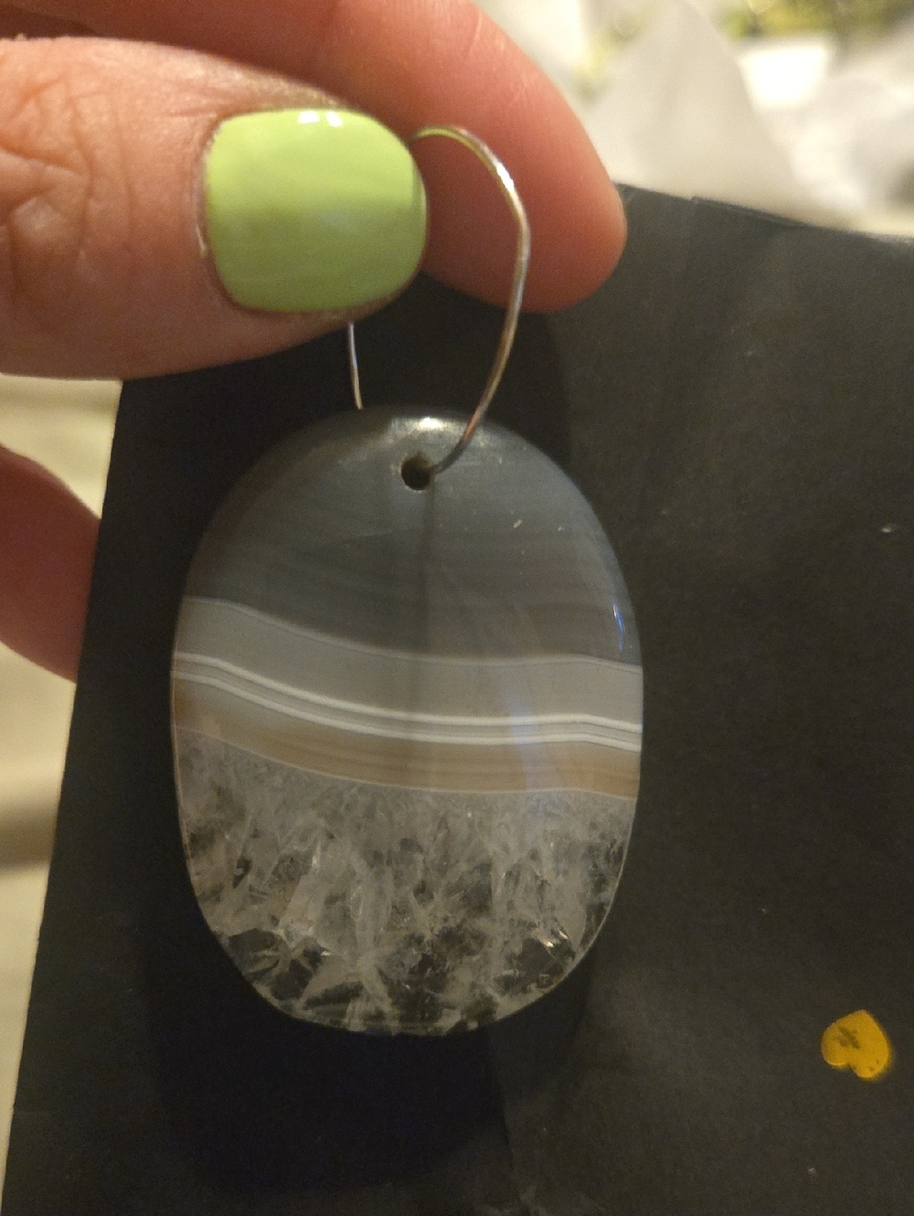 Natural Botswana Agate Gemstone Pendant Charm